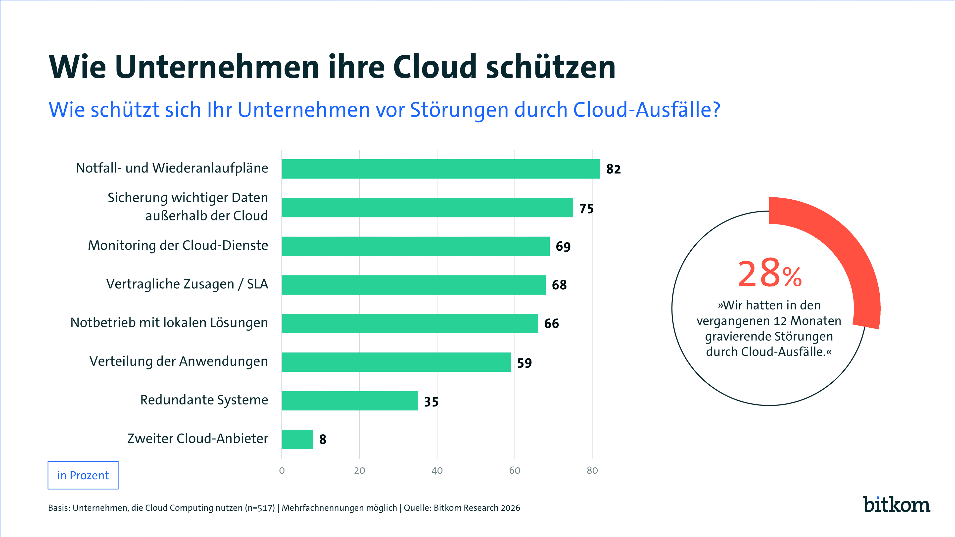 Bitkom-Grafik: wie Unternehmen ihre Cloud schützen